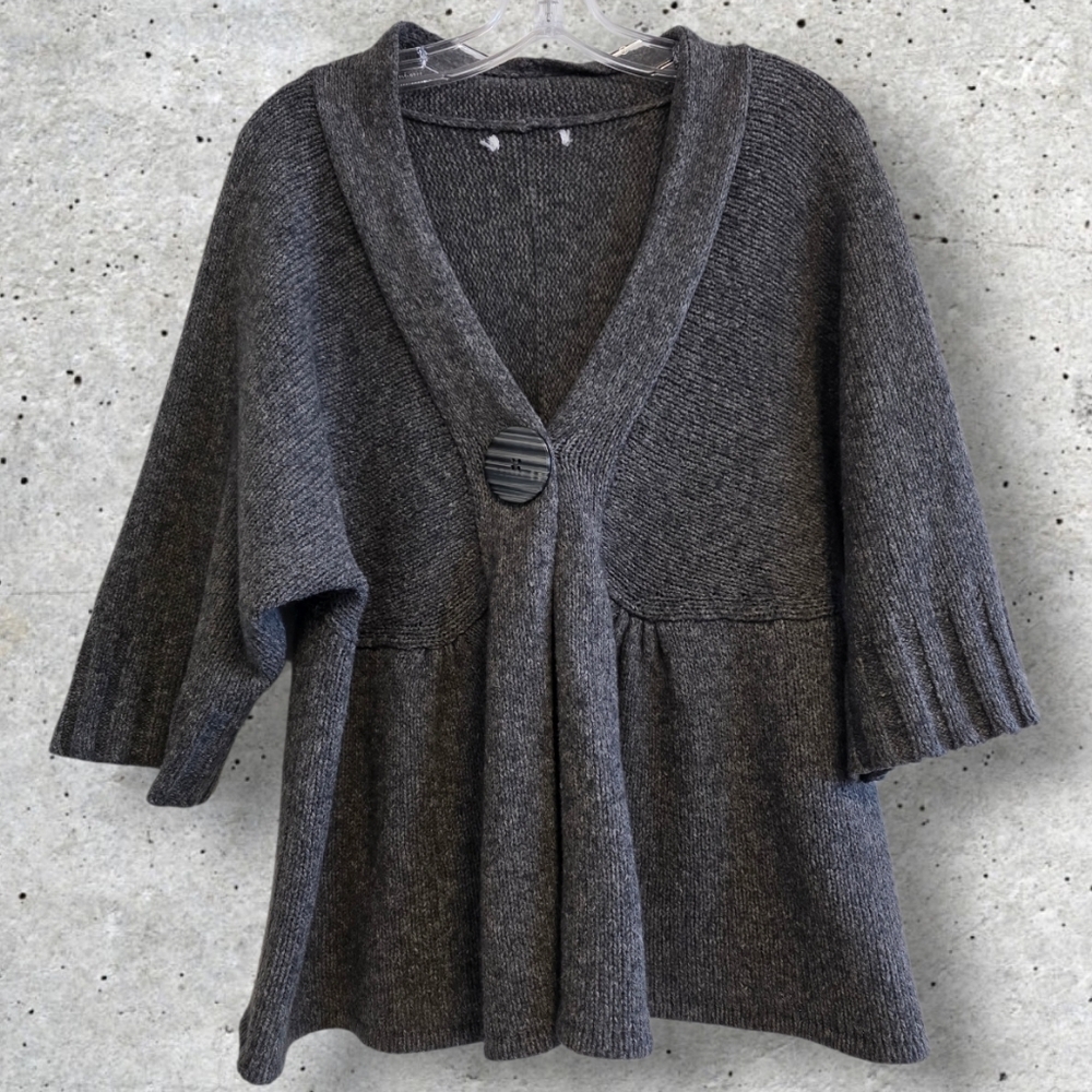 Dress Barn Charcoal Cardigan with Button Accent Size 14/16